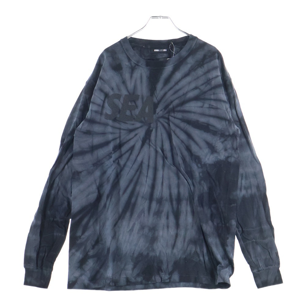 WIND AND SEA(ウィンダンシー) TYE-DYE LONG T タイダイ柄 クルーネック ロングスリーブ 長袖Tシャツ カットソー ブラック/グレー WDS-AMRG-02
