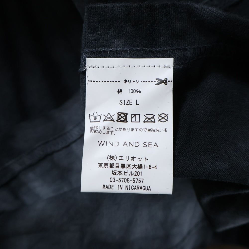 WIND AND SEA(ウィンダンシー) TYE-DYE LONG T タイダイ柄 クルーネック ロングスリーブ 長袖Tシャツ カットソー ブラック/グレー WDS-AMRG-02