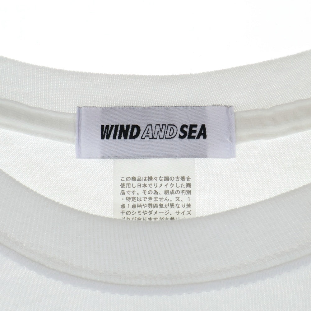 WIND AND SEA(ウィンダンシー) REMAKE LIMITED TEE リメイク リミテッド ロゴ プリント クルーネック 半袖Tシャツ カットソー ホワイト/オレンジ/ネイビー WDS-RMK-01