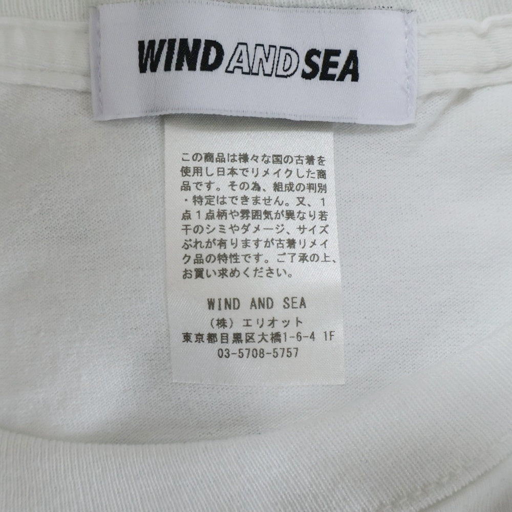 WIND AND SEA(ウィンダンシー) REMAKE LIMITED TEE リメイク リミテッド ロゴ プリント クルーネック 半袖Tシャツ カットソー ホワイト/オレンジ/ネイビー WDS-RMK-01
