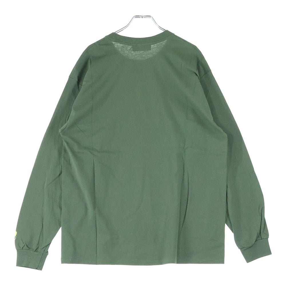 WIND AND SEA(ウィンダンシー) SEA C-SMALL L/S T-SHIRT スモール センター ロゴ プリント ロングスリーブ 長袖Tシャツ カットソー グリーン WDS-CS-187