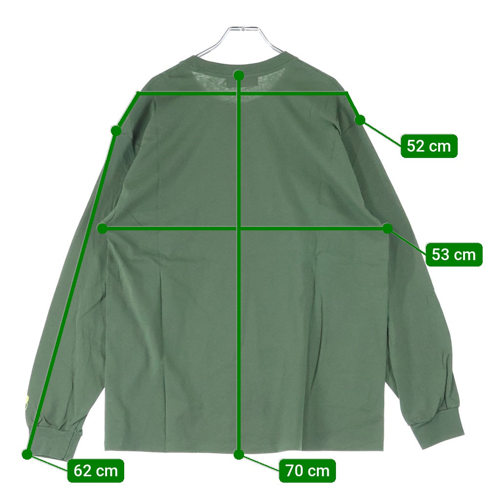 WIND AND SEA(ウィンダンシー) SEA C-SMALL L/S T-SHIRT スモール センター ロゴ プリント ロングスリーブ 長袖Tシャツ カットソー グリーン WDS-CS-187