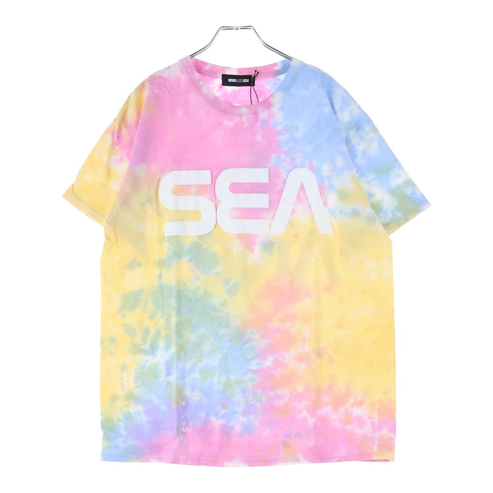 WIND AND SEA(ウィンダンシー) SEA SPC TIE-DYE T-SHIRT タイダイ柄 ロゴプリント クルーネック 半袖Tシャツ カットソー ピンク WDS-CS-225