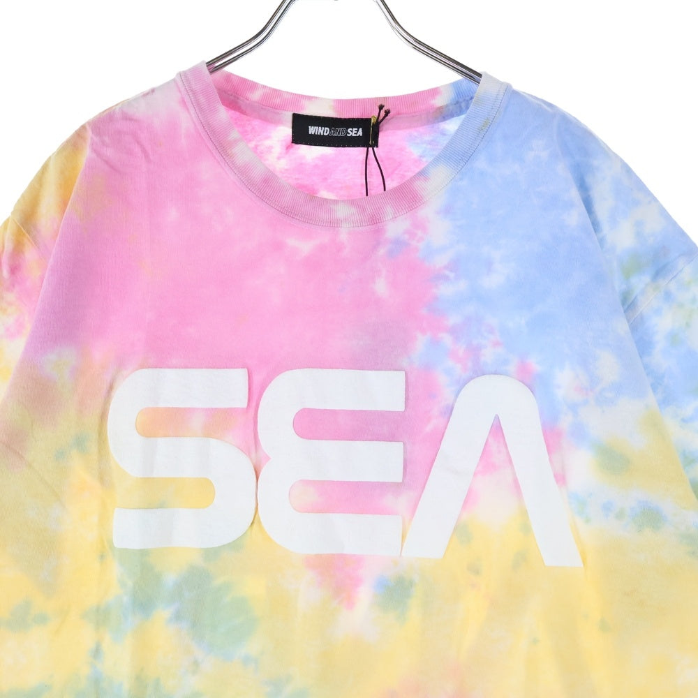 WIND AND SEA(ウィンダンシー) SEA SPC TIE-DYE T-SHIRT タイダイ柄 ロゴプリント クルーネック 半袖Tシャツ カットソー ピンク WDS-CS-225