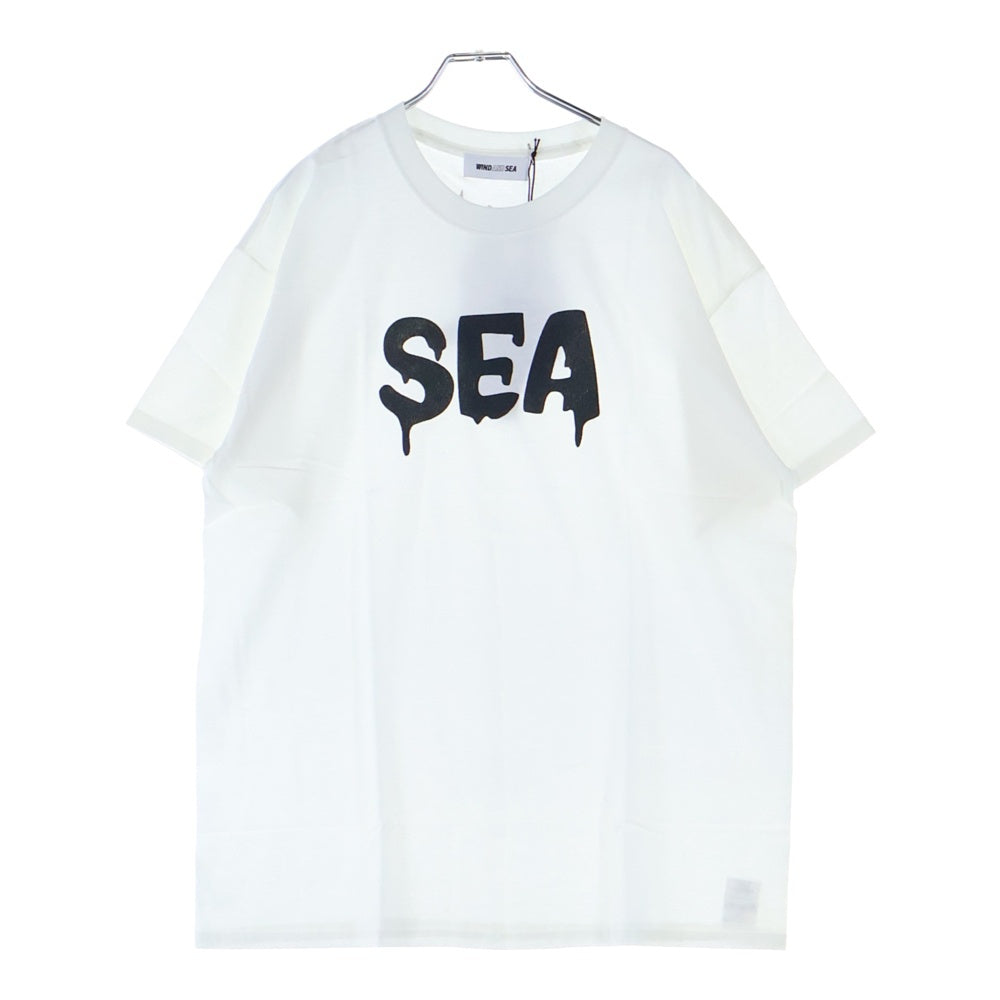 WIND AND SEA(ウィンダンシー) WDS mr.weendan SEA T-SHIRT ドロップ ロゴプリント クルーネック 半袖Tシャツ カットソー ホワイト WDS-KWHR-01