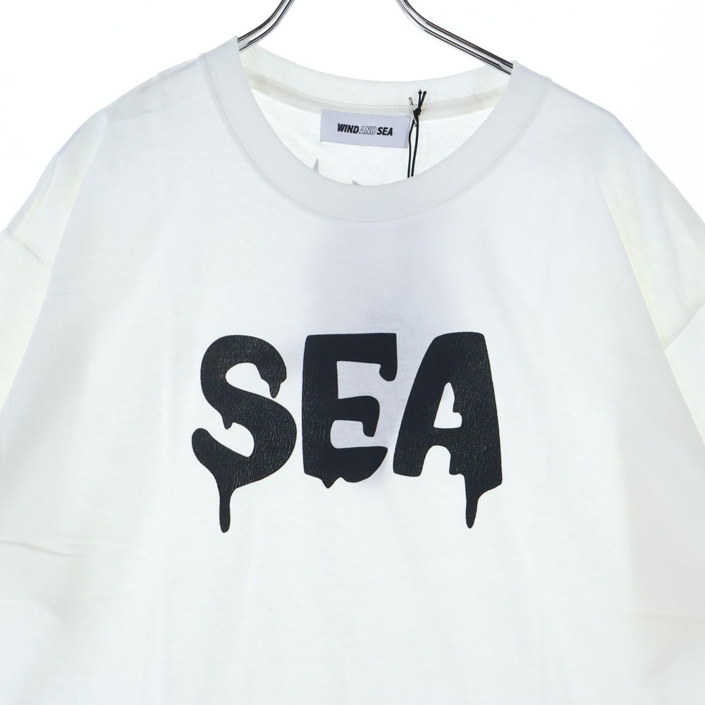 WIND AND SEA(ウィンダンシー) WDS mr.weendan SEA T-SHIRT ドロップ ロゴプリント クルーネック 半袖Tシャツ カットソー ホワイト WDS-KWHR-01