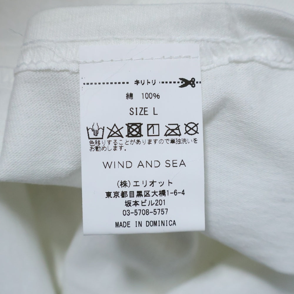 WIND AND SEA(ウィンダンシー) WDS mr.weendan SEA T-SHIRT ドロップ ロゴプリント クルーネック 半袖Tシャツ カットソー ホワイト WDS-KWHR-01