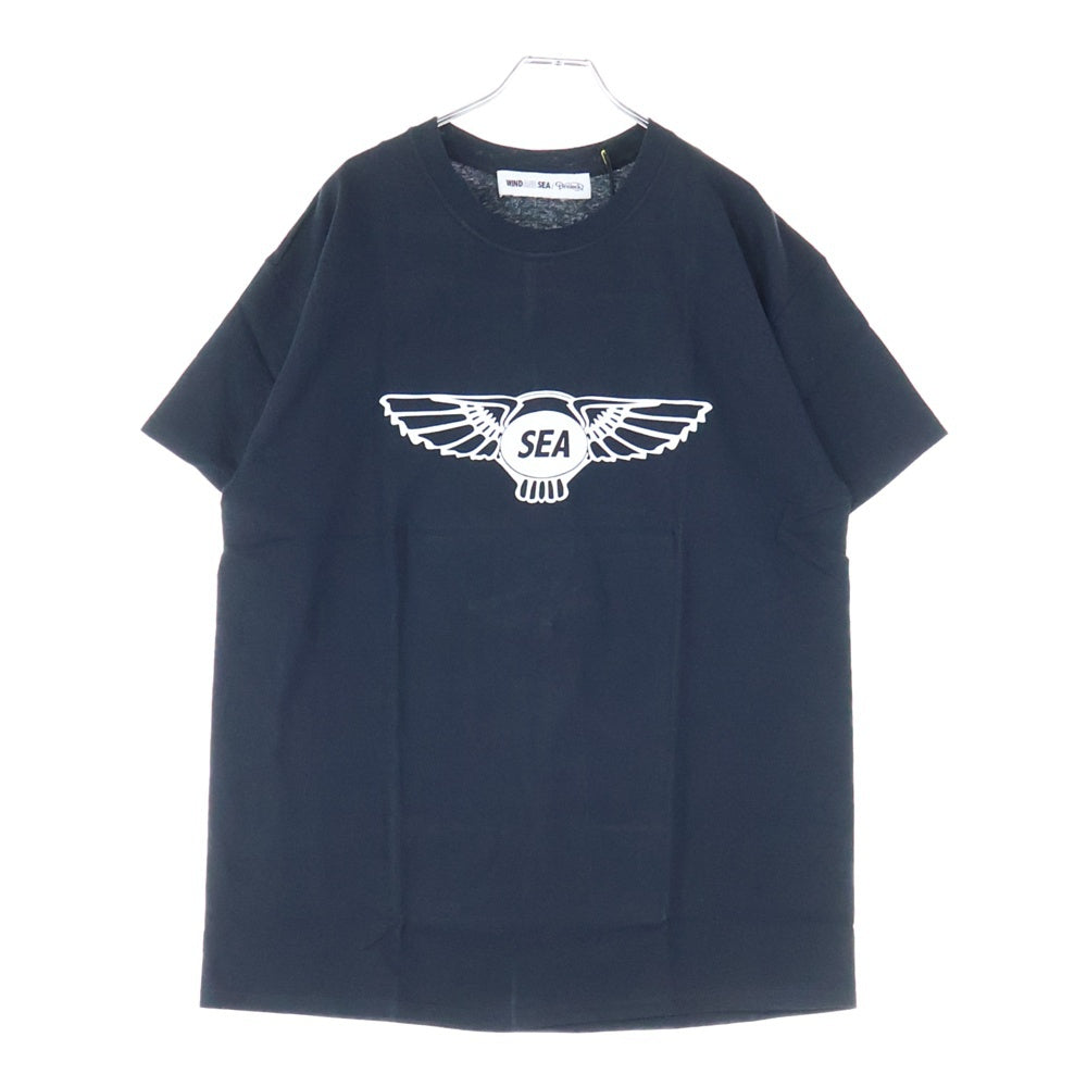 WIND AND SEA(ウィンダンシー) ×Devilock Wing T-SHIRT デビロック ウィング ロゴプリント クルーネック 半袖Tシャツ カットソー ブラック WDS-DVLK-03