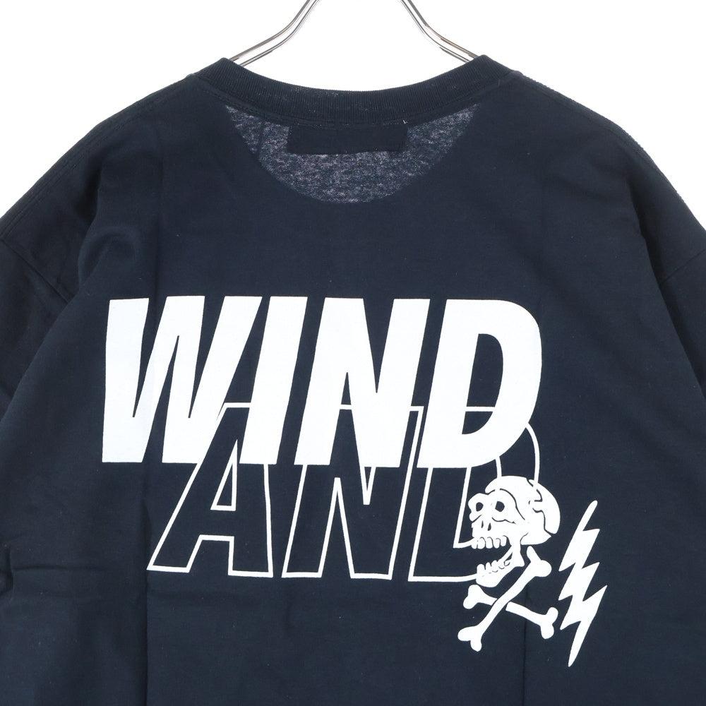 WIND AND SEA(ウィンダンシー) ×Devilock Wing T-SHIRT デビロック ウィング ロゴプリント クルーネック 半袖Tシャツ カットソー ブラック WDS-DVLK-03