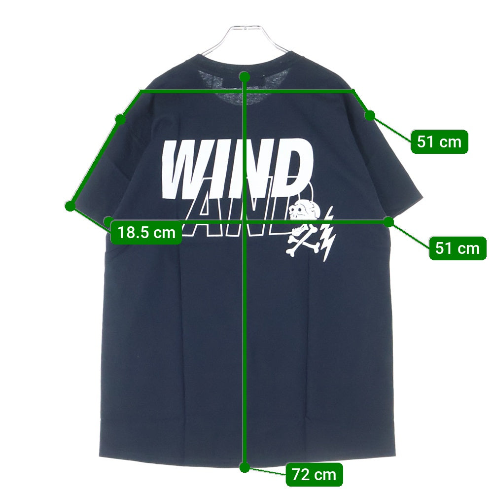 WIND AND SEA(ウィンダンシー) ×Devilock Wing T-SHIRT デビロック ウィング ロゴプリント クルーネック 半袖Tシャツ カットソー ブラック WDS-DVLK-03
