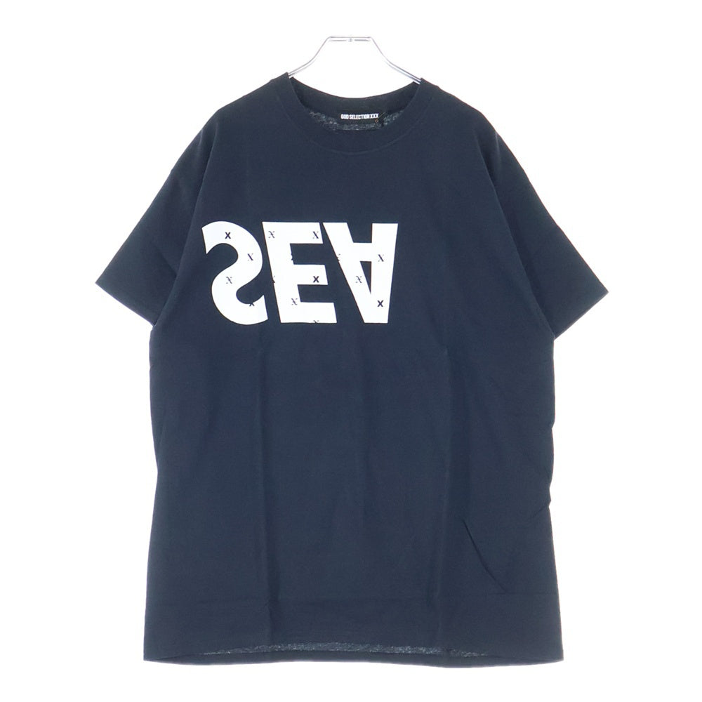 WIND AND SEA(ウィンダンシー) ×GOD SELECTION XXX WDS monogram T-SHIRT ゴッドセレクション モノグラム ロゴプリント クルーネック 半袖Tシャツ カットソー ブラック WDS-XXX-05