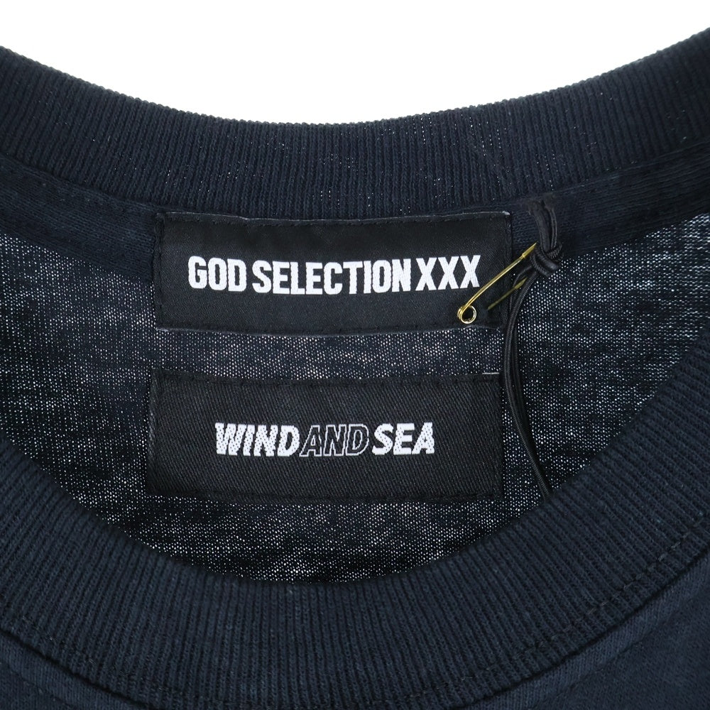 WIND AND SEA(ウィンダンシー) ×GOD SELECTION XXX WDS monogram T-SHIRT ゴッドセレクション モノグラム ロゴプリント クルーネック 半袖Tシャツ カットソー ブラック WDS-XXX-05