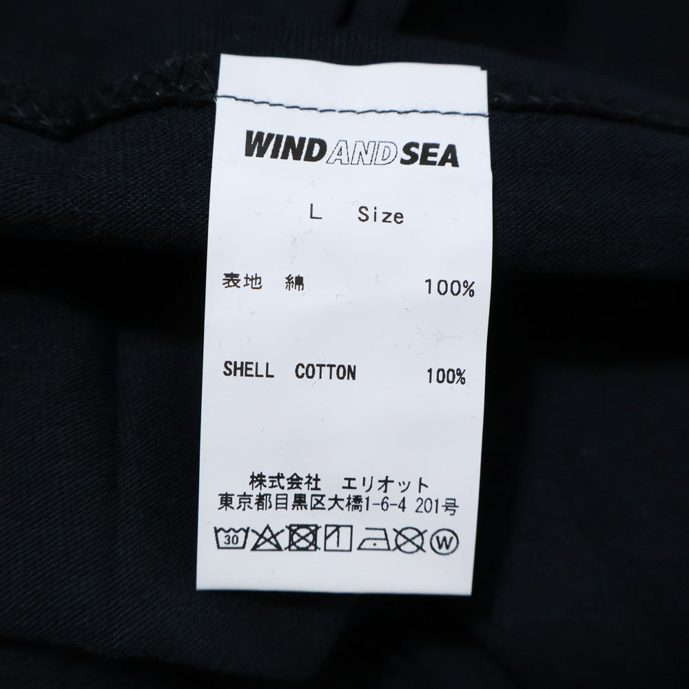 WIND AND SEA(ウィンダンシー) ×GOD SELECTION XXX WDS monogram T-SHIRT ゴッドセレクション モノグラム ロゴプリント クルーネック 半袖Tシャツ カットソー ブラック WDS-XXX-05