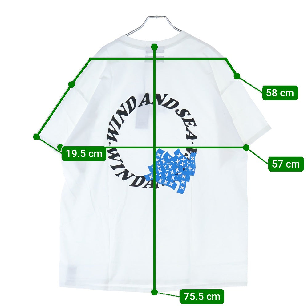 WIND AND SEA(ウィンダンシー) ×GOD SELECTION XXX WDS×XXX circle-xxx T-SHIRT ゴッドセレクション サークルロゴ プリント クルーネック 半袖Tシャツ カットソー ホワイト WDS-XXX-02