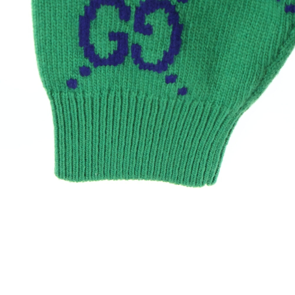 GUCCI(グッチ) 22SS GG ロゴ インターシャ ウール ニット カーディガン グリーン 674043 XKB3V