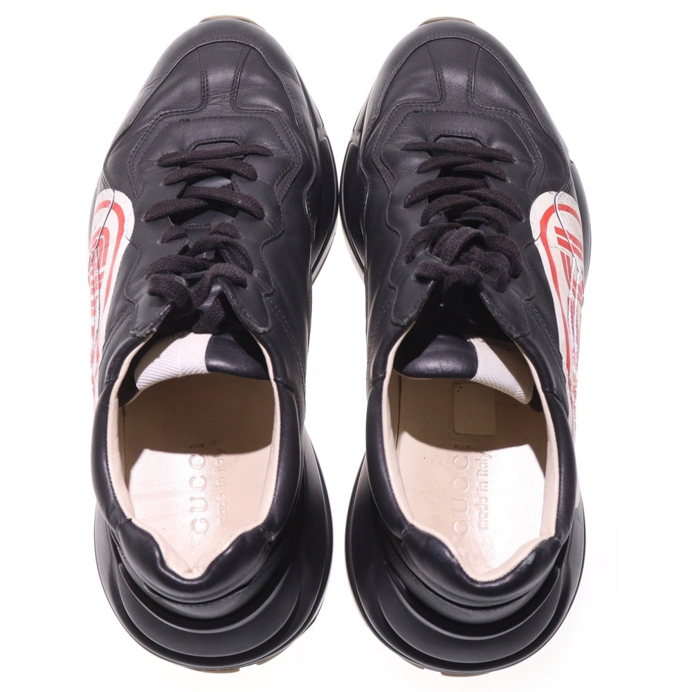 GUCCI(グッチ) Rhyton sneaker Black Print グッチ ライトン レザーローカットスニーカー ブラック 523609