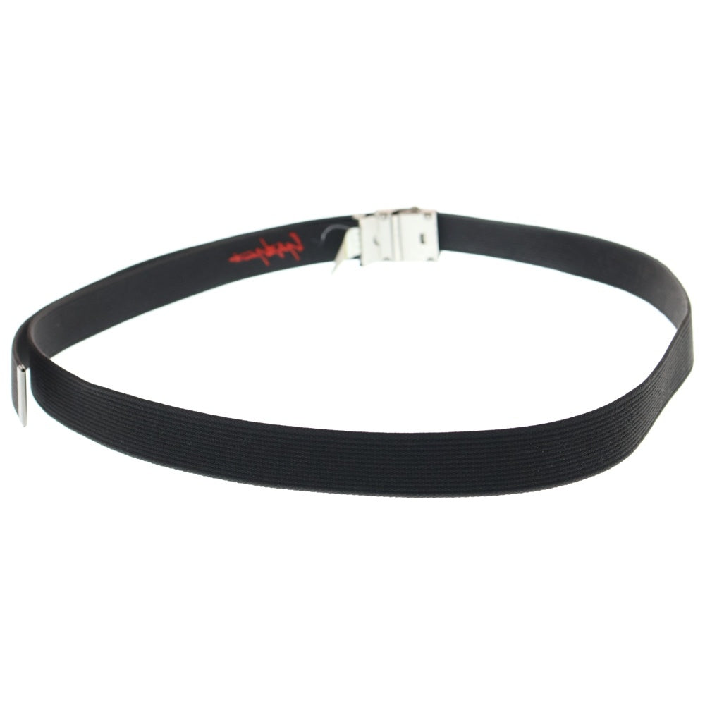 Yohji Yamamoto POUR HOMME(ヨウジヤマモト プールオム) エンブロイダリー ロゴ 30mm ガチャベルト ブラック HD‐F02‐560
