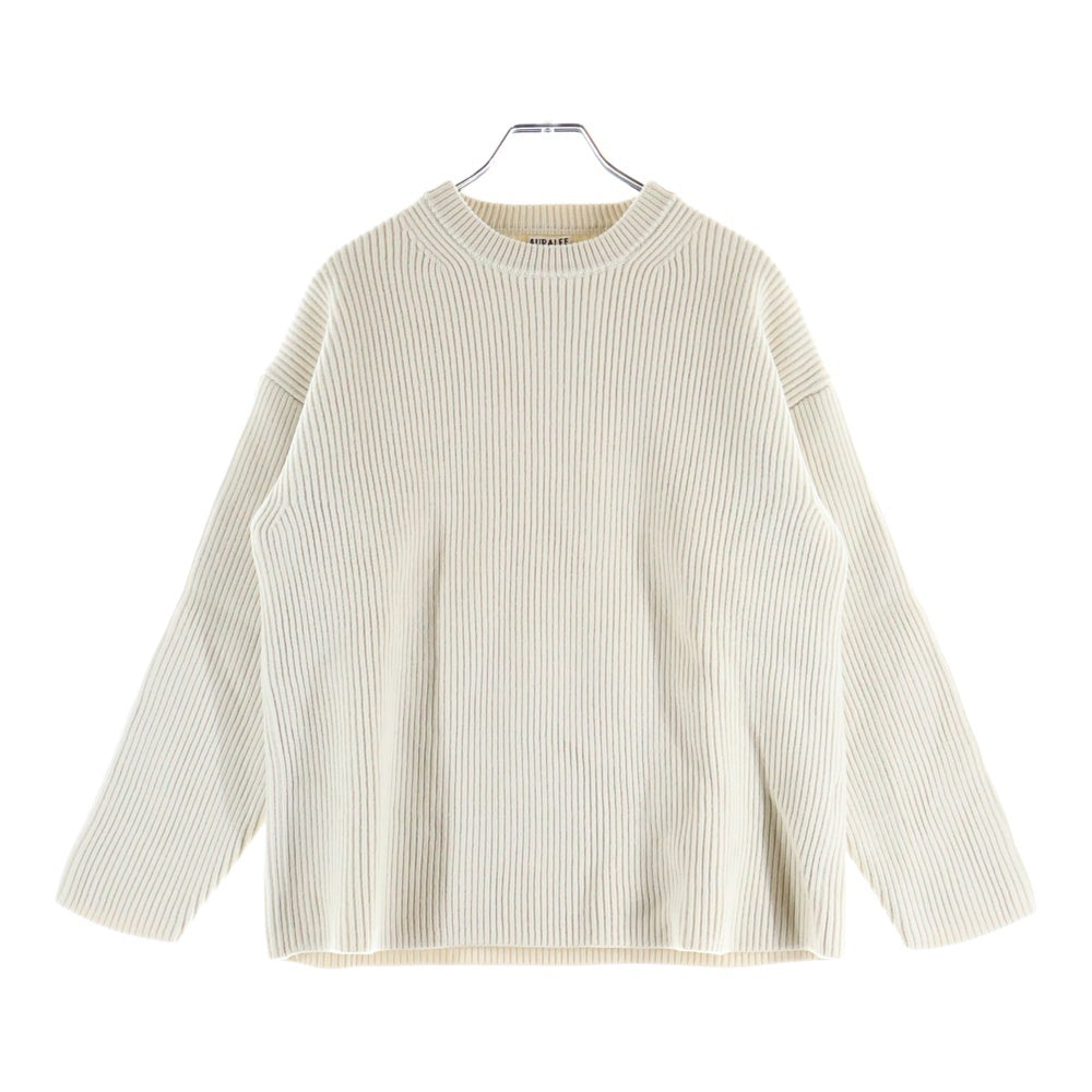 AURALEE(オーラリー) 17AW SUPER FINE WOOL RIB KNIT BIG P/O スーパーファインウール ビッグ プルオーバー リブニット セーター アイボリー A7APO2RK