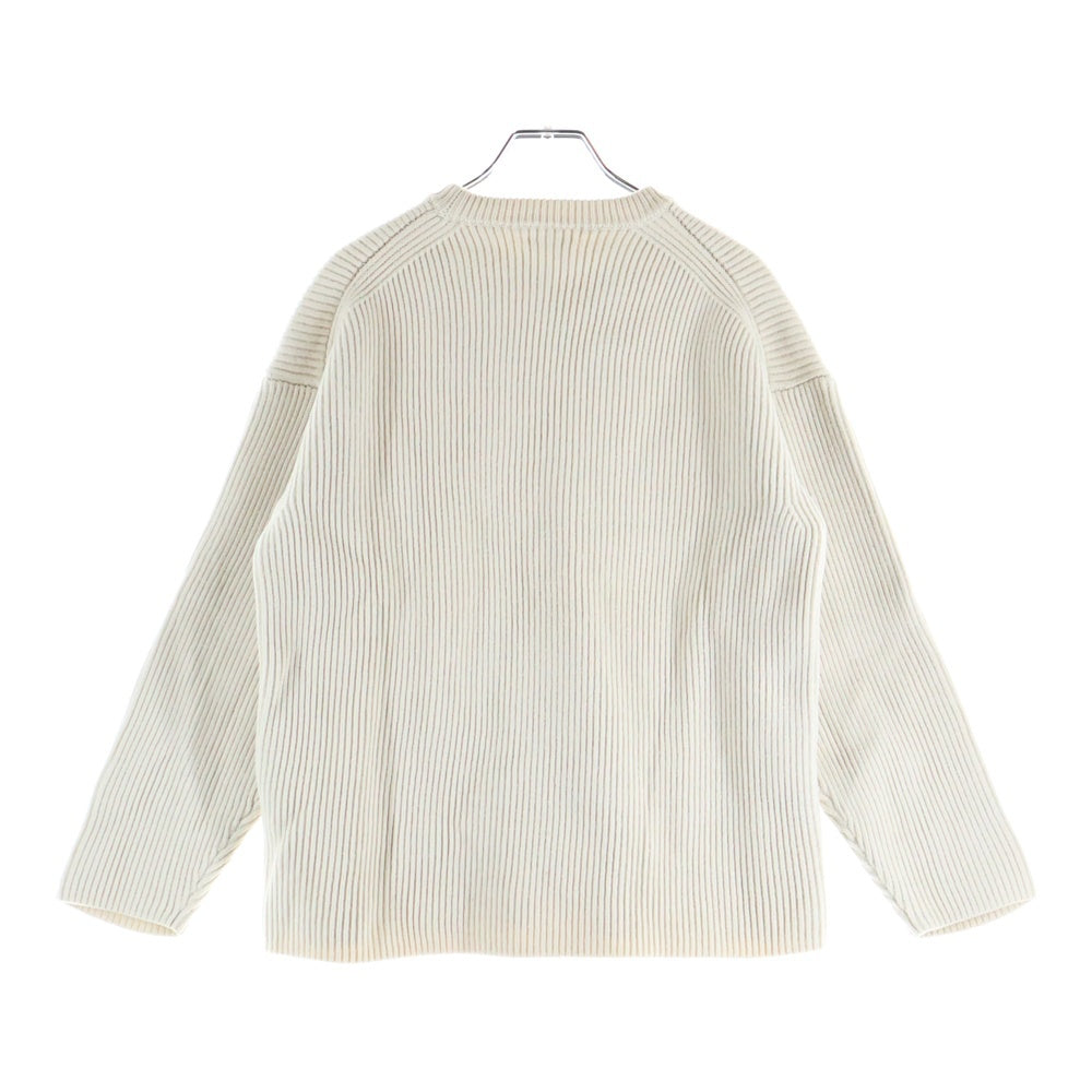 AURALEE(オーラリー) 17AW SUPER FINE WOOL RIB KNIT BIG P/O スーパーファインウール ビッグ プルオーバー リブニット セーター アイボリー A7APO2RK