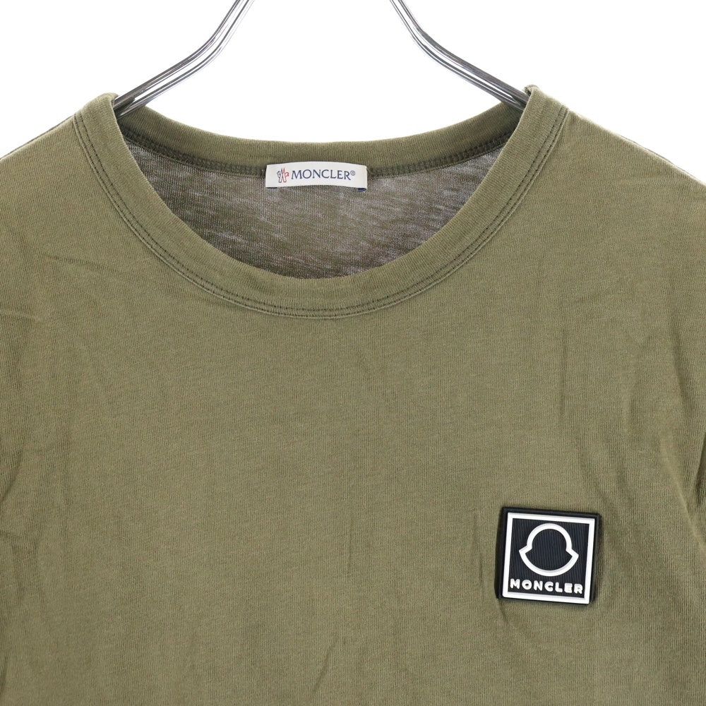 MONCLER(モンクレール) MAGLIA T-SHIRT マリア 胸ロゴデザイン クルーネック カットソー 半袖Tシャツ グリーン G20918C000043 8390T