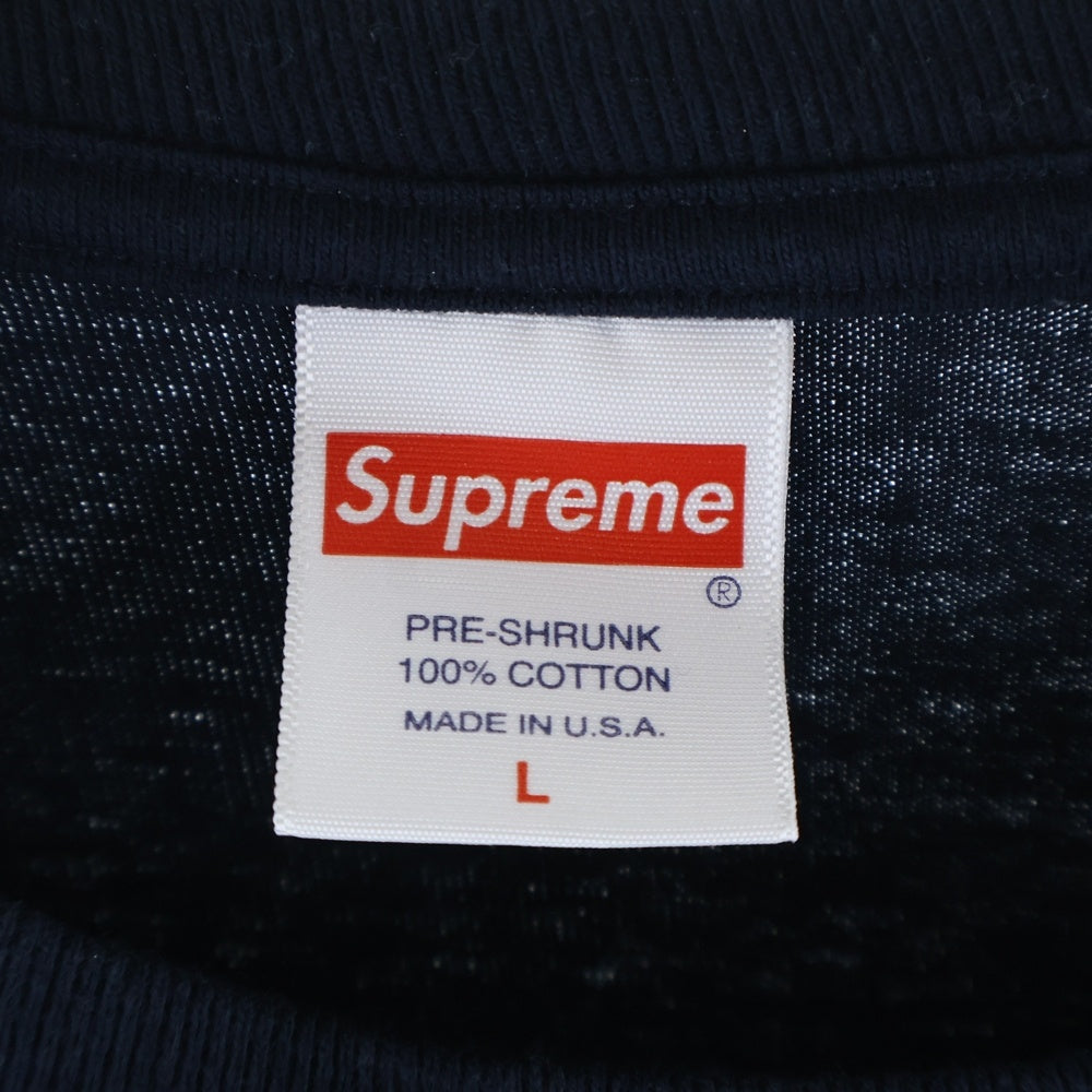 SUPREME(シュプリーム) 21AW ×Thrasher Multi Logo L/S Tee スラッシャー マルチロゴ クルーネック 長袖Tシャツ カットソー ネイビー