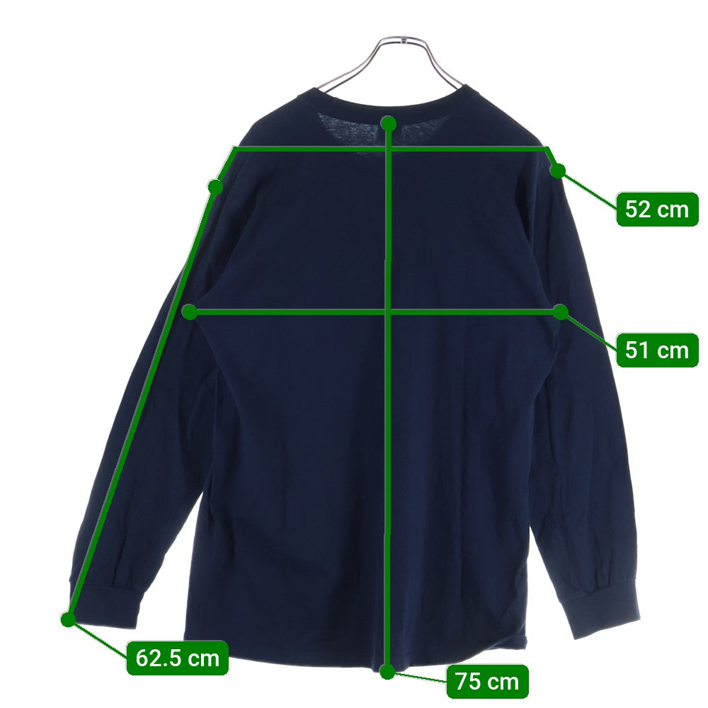 SUPREME(シュプリーム) 21AW ×Thrasher Multi Logo L/S Tee スラッシャー マルチロゴ クルーネック 長袖Tシャツ カットソー ネイビー