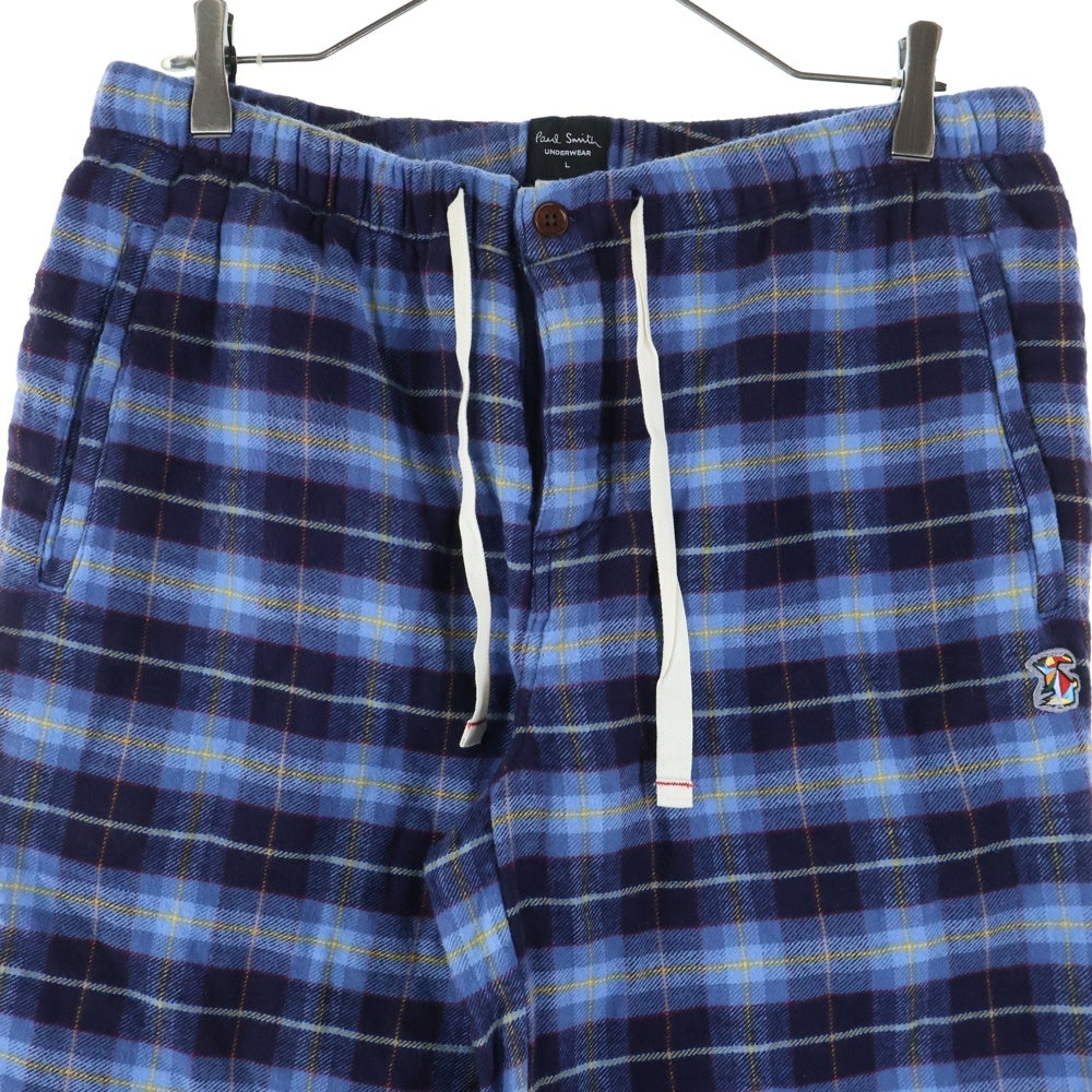 Paul Smith(ポールスミス) フランネルチェック ドローストリング ストレートパンツ ブルー 30-7734