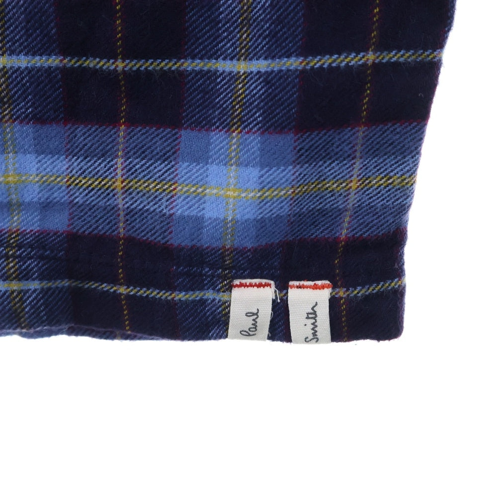 Paul Smith(ポールスミス) フランネルチェック ドローストリング ストレートパンツ ブルー 30-7734