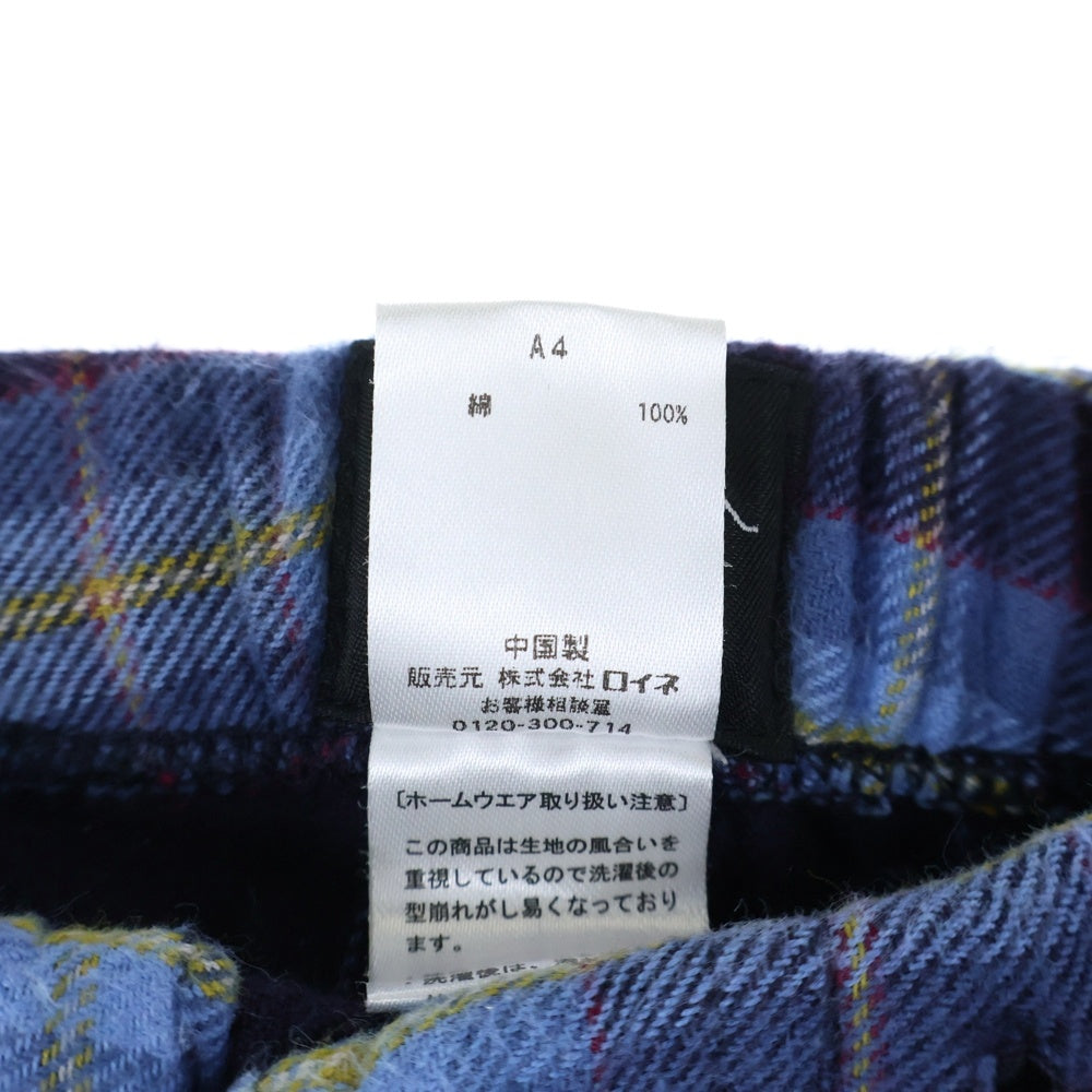 Paul Smith(ポールスミス) フランネルチェック ドローストリング ストレートパンツ ブルー 30-7734