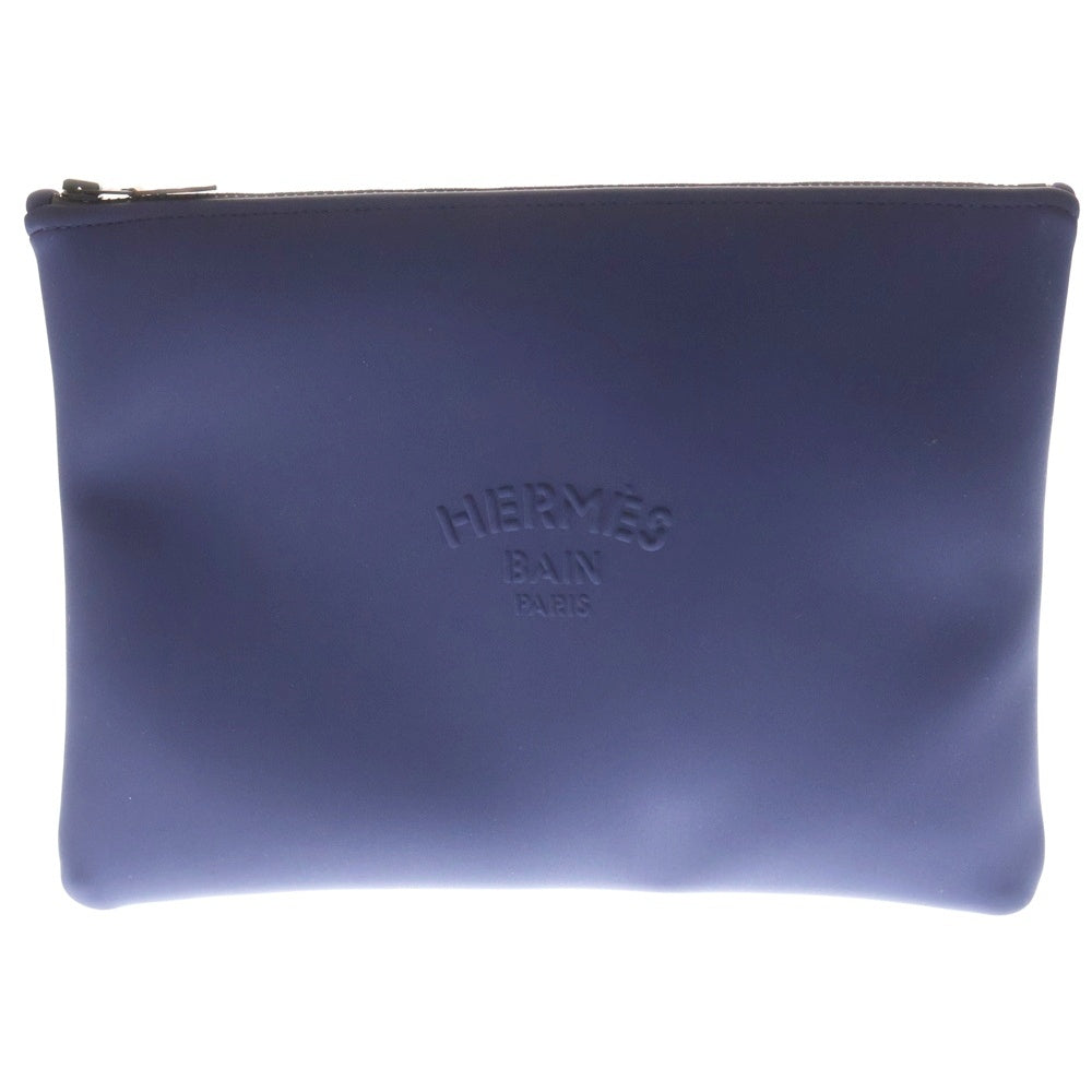 HERMES(エルメス) ネオバンGM ロゴエンボス ポーチ セカンドバッグ ネイビー