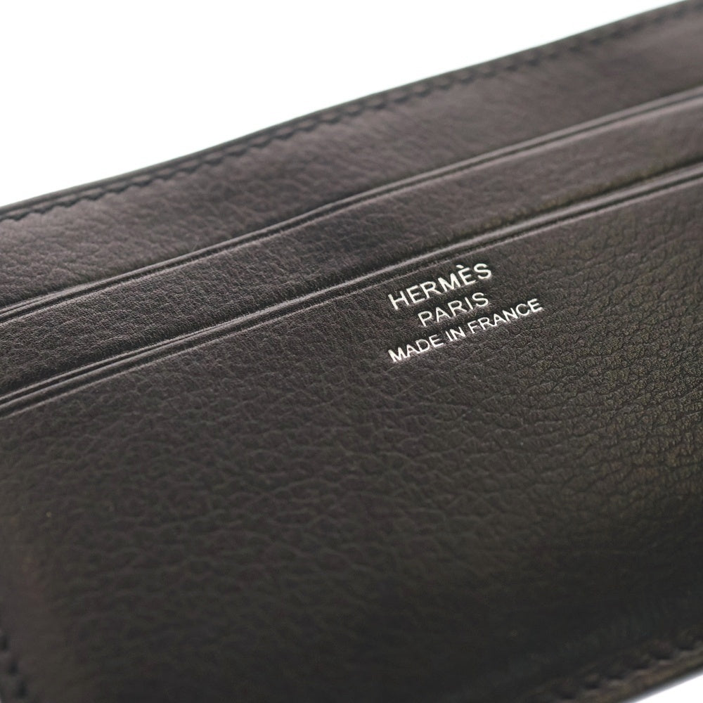 HERMES(エルメス) シチズン ツイル レザーカードケース ブラック B刻印