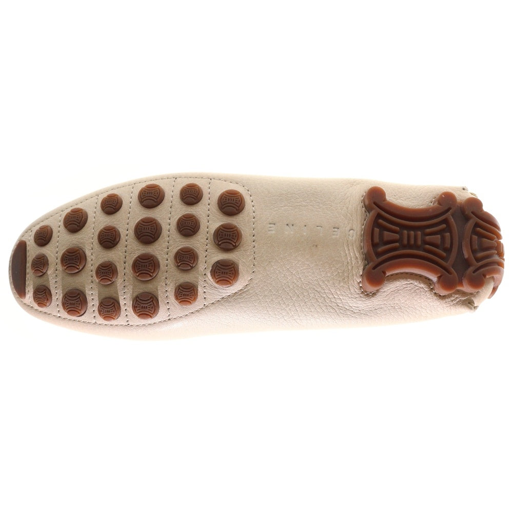 CELINE(セリーヌ) トリオンフ ドライビングシューズ レザー ペニーローファー レディース アイボリー