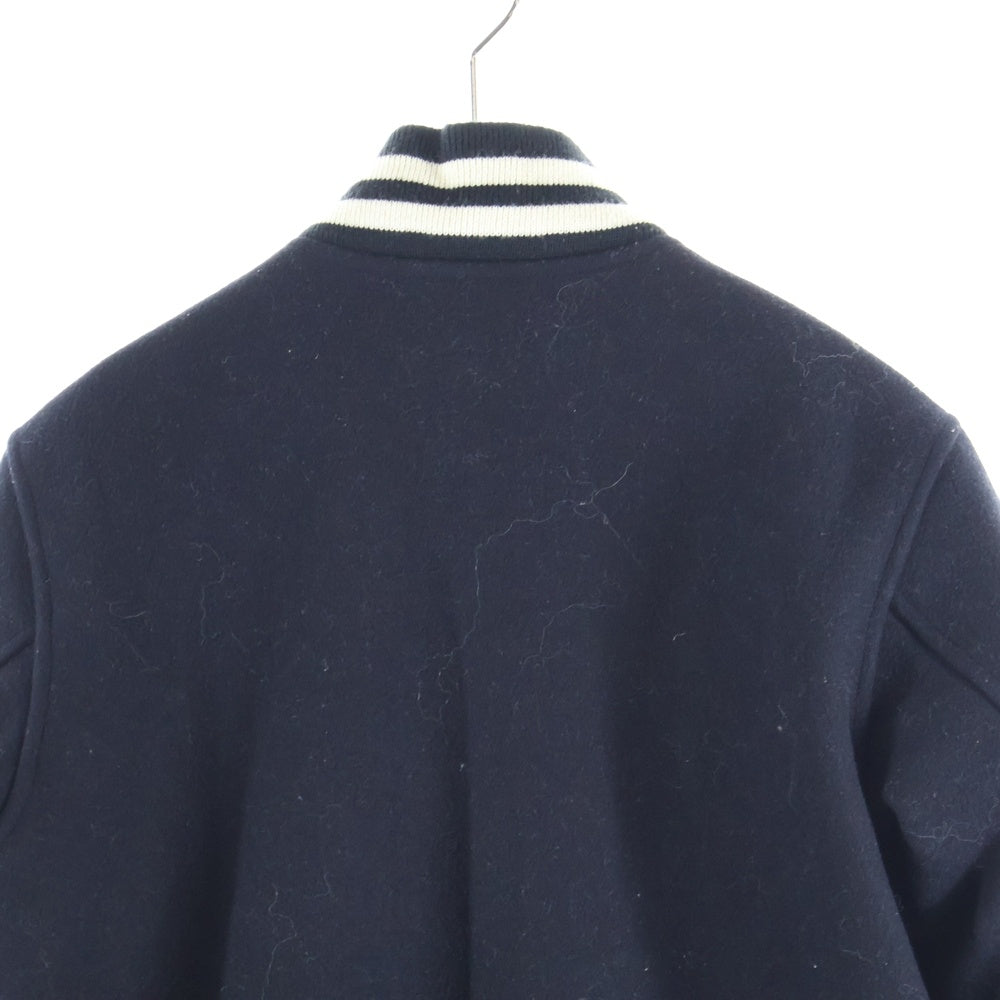 A BATHING APE(アベイシングエイプ) PIRATE ロゴ刺繍 ウールスタジャン スナップブルゾン ブラック 4910-141-001