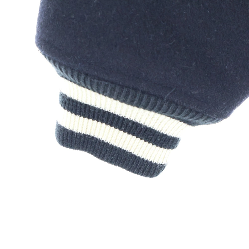 A BATHING APE(アベイシングエイプ) PIRATE ロゴ刺繍 ウールスタジャン スナップブルゾン ブラック 4910-141-001