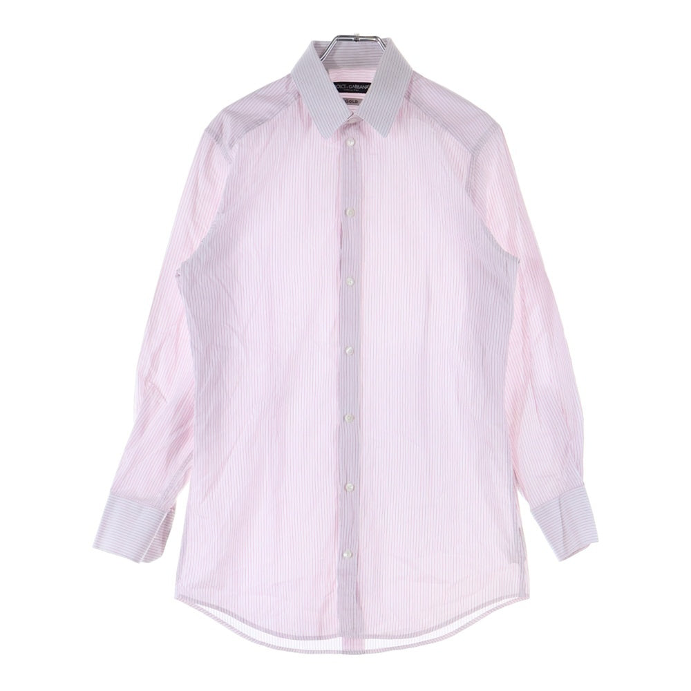 DOLCE & GABBANA(ドルチェアンドガッバーナ) 8B レギュラーカラー ストライプ柄 長袖シャツ レッド