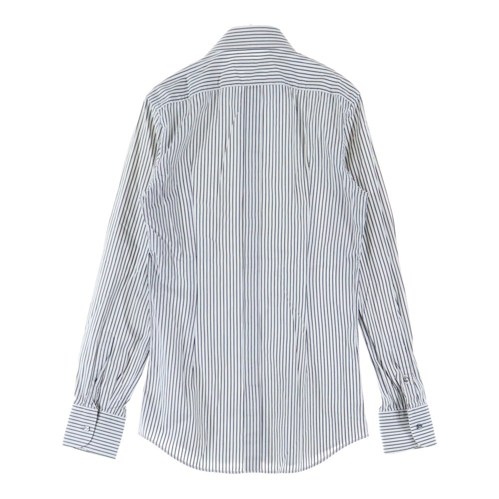 DOLCE & GABBANA(ドルチェアンドガッバーナ) 8B レギュラーカラー ストライプ柄 長袖シャツ ブラック/ホワイト