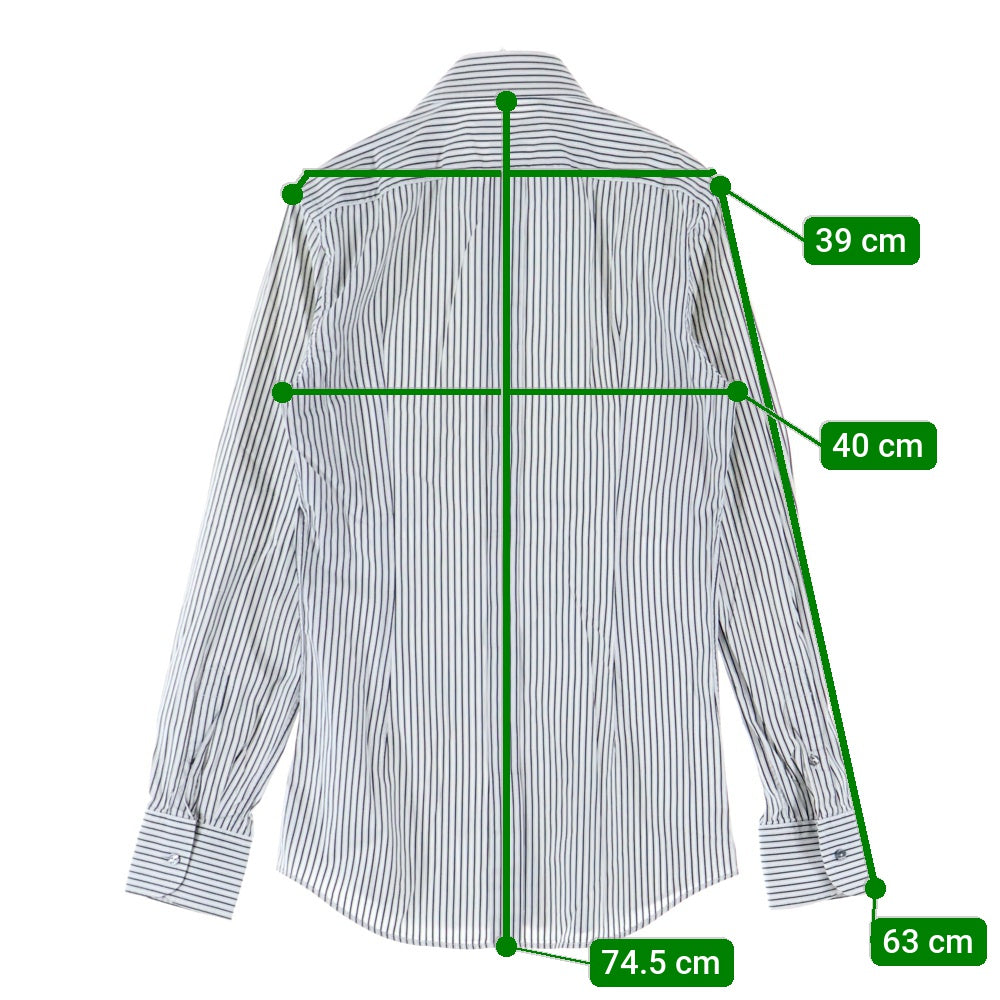 DOLCE & GABBANA(ドルチェアンドガッバーナ) 8B レギュラーカラー ストライプ柄 長袖シャツ ブラック/ホワイト