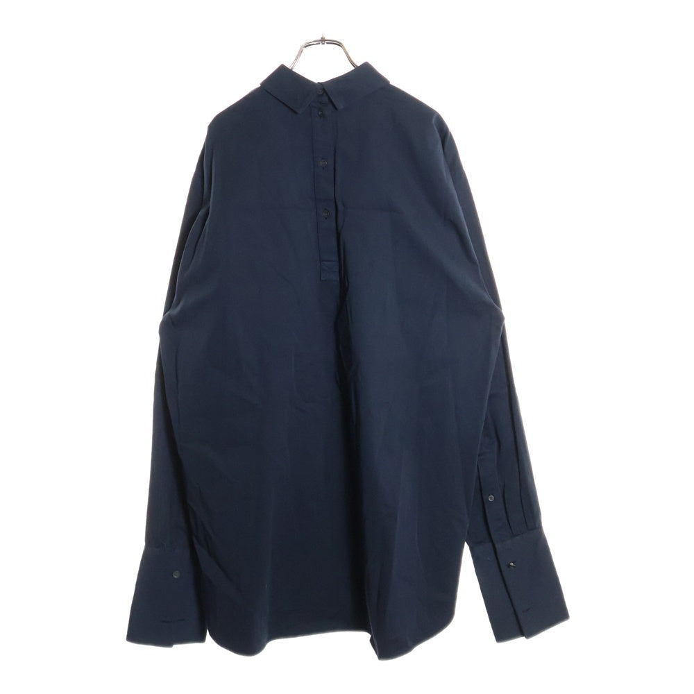 DRIES VAN NOTEN(ドリスヴァンノッテン) 25SS BEADED APPLIQUE SHIRT NAVY ビーデッド アプリケ シュート バックエンブロイダリーデザイン 4B 長袖シャツ ネイビー 251-020754-1473-509