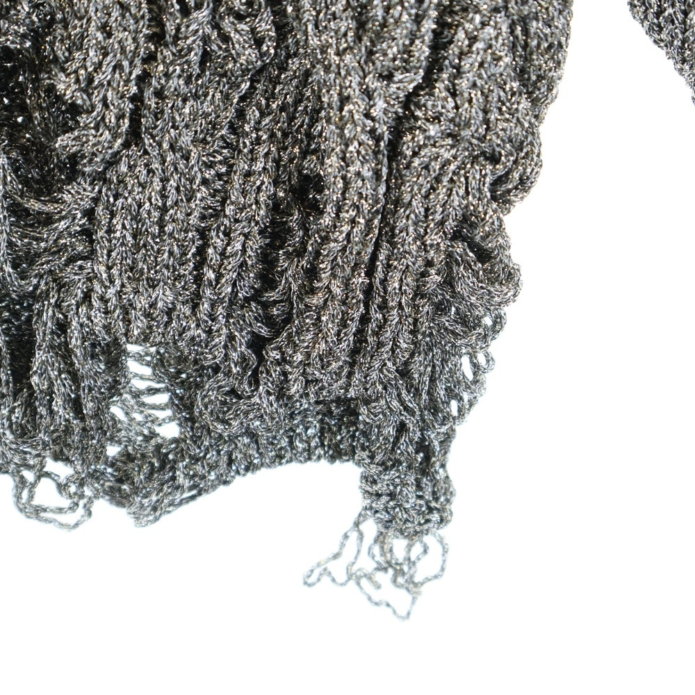 BALENCIAGA(バレンシアガ) LAME DESTROYED TURTLENECK KNIT ラメ デストロイ ダメージ加工 タートルネック ニット セーター シルバー 646700 T6174