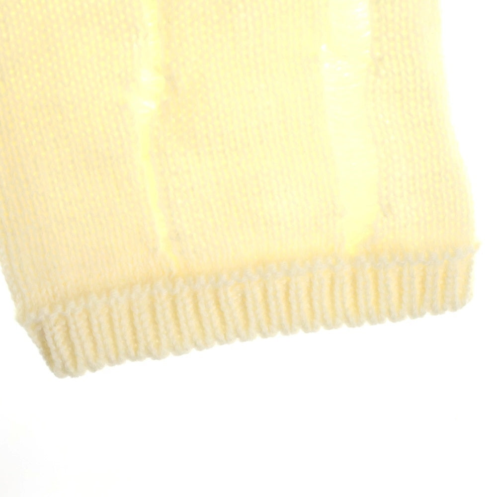 COMME des GARCONS HOMME PLUS(コムデギャルソンオムプリュス) 18AW AD2018 ダメージ加工 モックネック ニット セーター ホワイト PB-N028