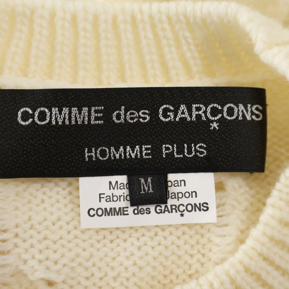 COMME des GARCONS HOMME PLUS(コムデギャルソンオムプリュス) 18AW AD2018 ダメージ加工 モックネック ニット セーター ホワイト PB-N028