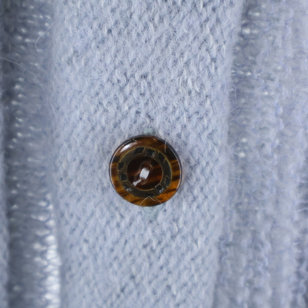 KIKO KOSTADINOV(キココスタディノフ) 23SS 5B メッシュデザイン ラウンドカラー ニット カーディガン スカイブルー 00142023