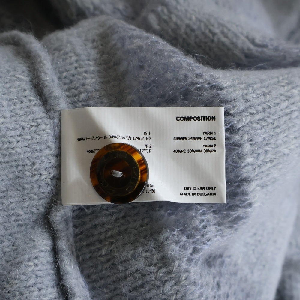 KIKO KOSTADINOV(キココスタディノフ) 23SS 5B メッシュデザイン ラウンドカラー ニット カーディガン スカイブルー 00142023