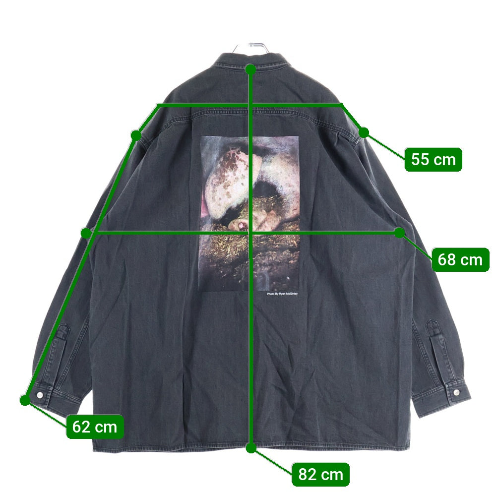 BALENCIAGA(バレンシアガ) 22AW ×SKY HIGH FARM WORKWEAR LAMB DENIMU SHIRT デニム長袖シャツ ブラック 557358 TDW02