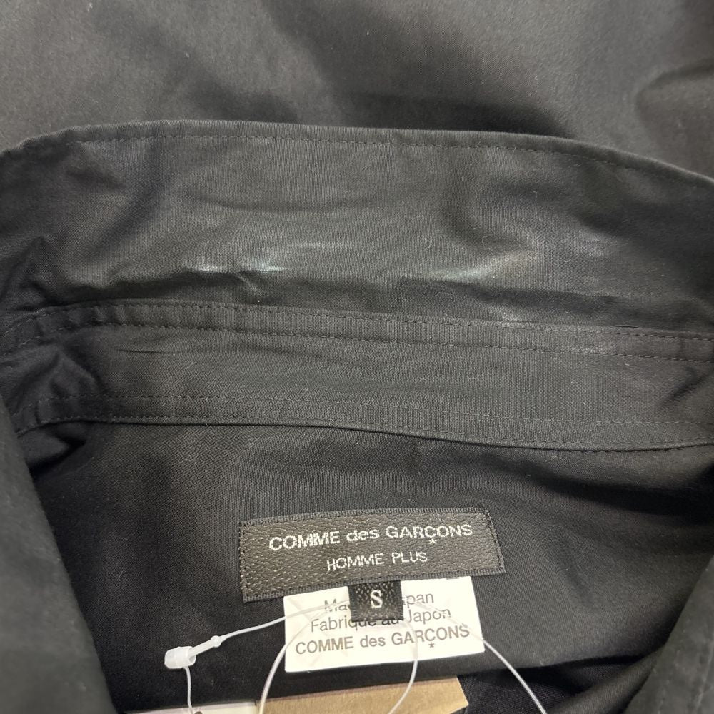 COMME des GARCONS HOMME PLUS(コムデギャルソンオムプリュス) AD2017 キルティング切り替え 7B レギュラーカラー 長袖シャツ ブラック PB-B019