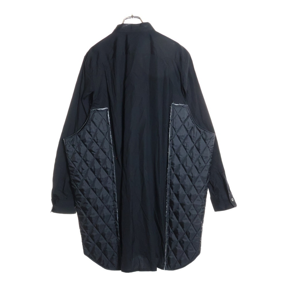 COMME des GARCONS HOMME PLUS(コムデギャルソンオムプリュス) AD2017 キルティング切り替え 7B レギュラーカラー 長袖シャツ ブラック PB-B019