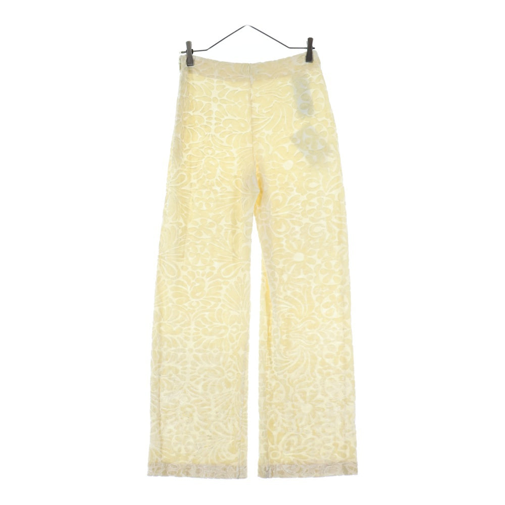 JIL SANDER(ジルサンダー) 23AW フローラル柄 ベロア サイドジップ イージーパンツ レディース ベージュ J03KA0170 J20107