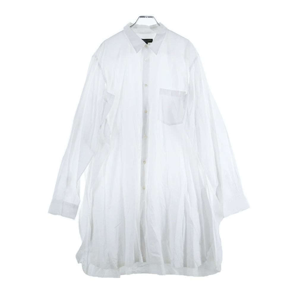 COMME des GARCONS HOMME PLUS(コムデギャルソンオムプリュス) 18AW AD2018 サイドスリット カットオフ 胸ポケット 長袖シャツ ホワイト PB-B008