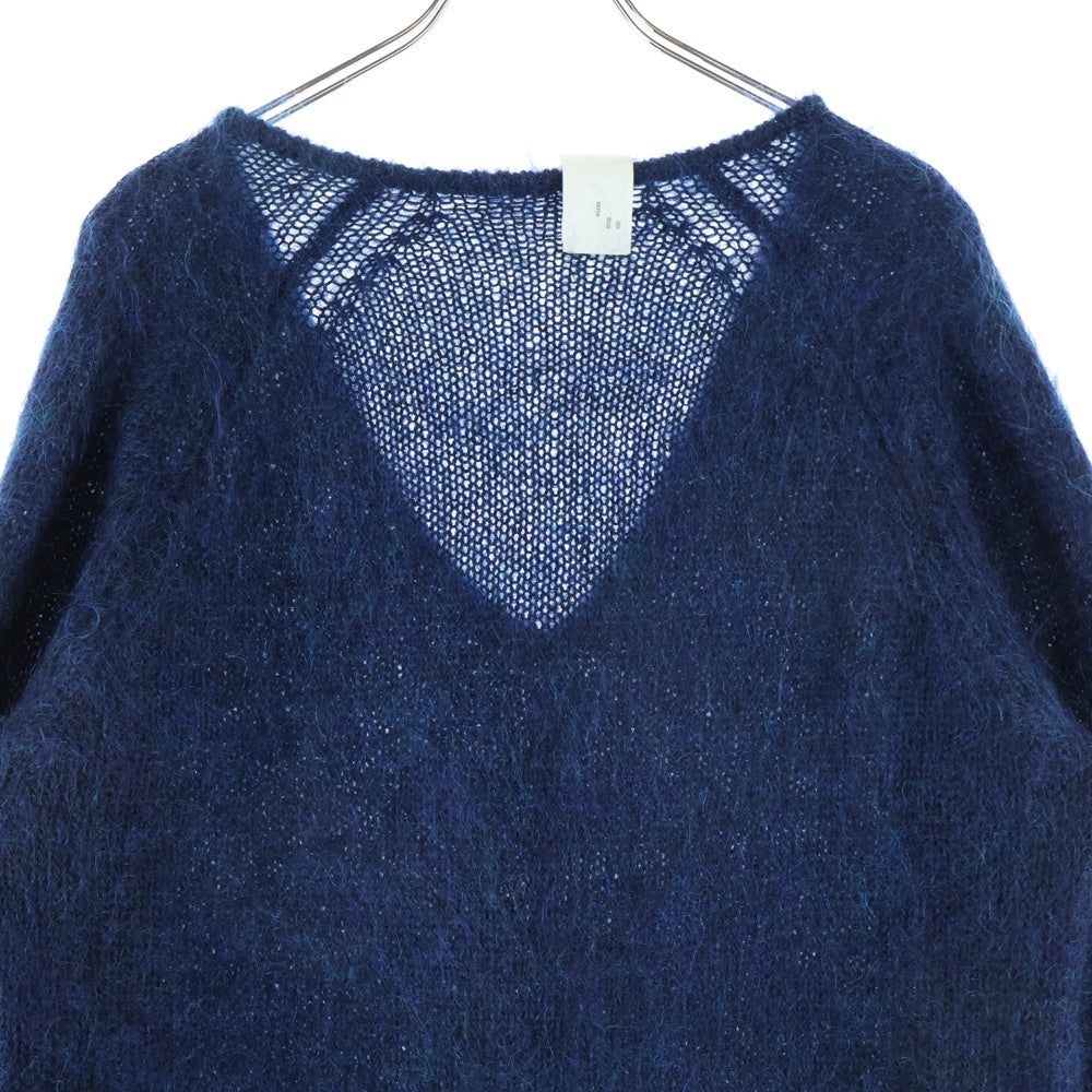 N.HOOLYWOOD(エヌハリウッド) Vネック ローゲージ モヘアニット セーター ブルー 91606