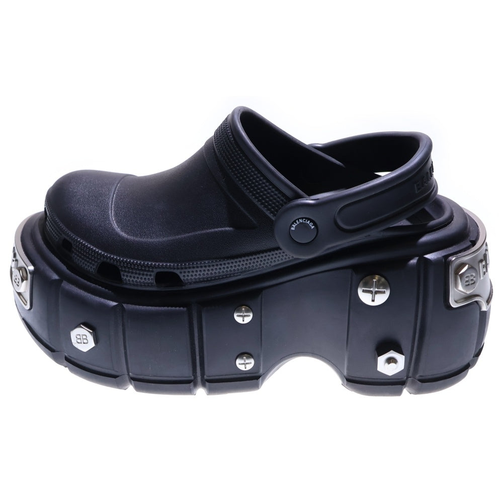 BALENCIAGA(バレンシアガ) ×CROCS HARDCROCS SANDAL クロックス ハードクロックス ロゴデザイン サンダル ブラック